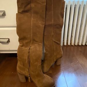 Brown over the knee boots
